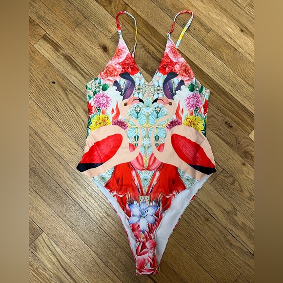 Tropical Floral One Piece Swimsuit - Picture 4 of 7